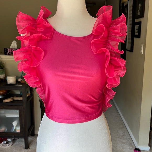 Nwt- pink satin backless top - Picture 6 of 11
